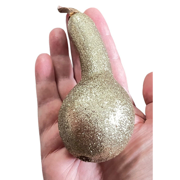 Lot of 10 Small Squash Pumpkins Sugared Glitter 10 Pcs Autumn Fall Thanksgiving - Picture 10 of 10